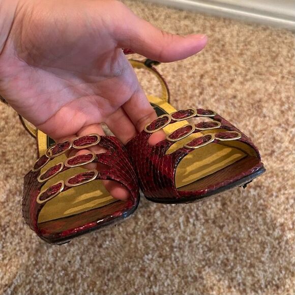 Size 36 FENDI Snake Skin Heels Leather - Picture 7 of 9